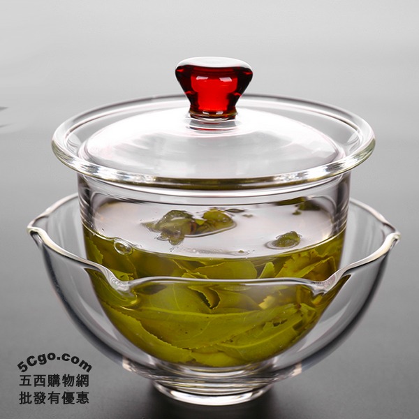 5Cgo 541592821255 手工加厚耐熱三才玻璃蓋碗公道杯茶杯茶海功夫茶具茶道敬茶碗泡茶壺 AGL86000