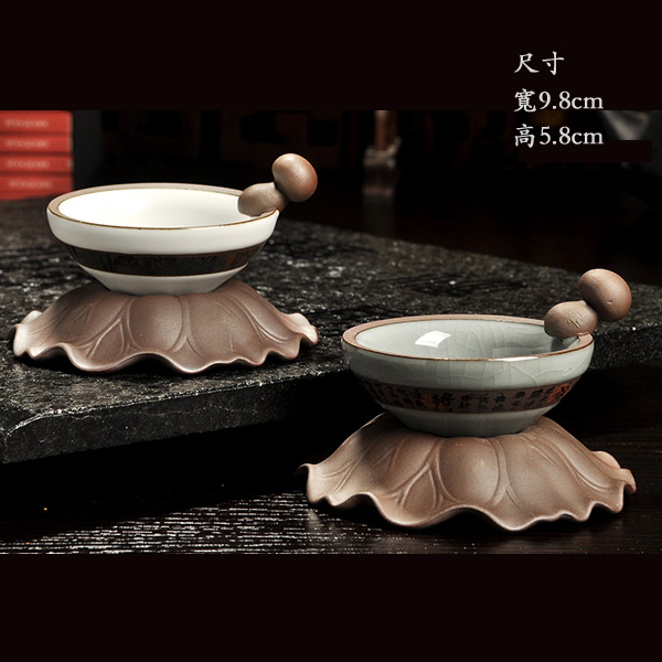 5Cgo 43741679411 精品茶濾茶漏過濾網架汝窯荷葉茶漏擺件茶道 HJT87000