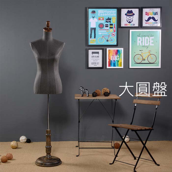 5Cgo 534754336234 簡約服裝店展示架衣架人型模特服飾道具櫥窗模特女裝婚紗衣服模特架假人造型架-大圓盤 XMJ04100