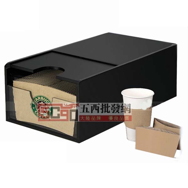 5Cgo 526437372947 壓克力星巴克自動咖啡奶茶吸管紙杯杯套紙巾盒奶茶架紙杯架收納盒甜品店門市通用 XMJ69000