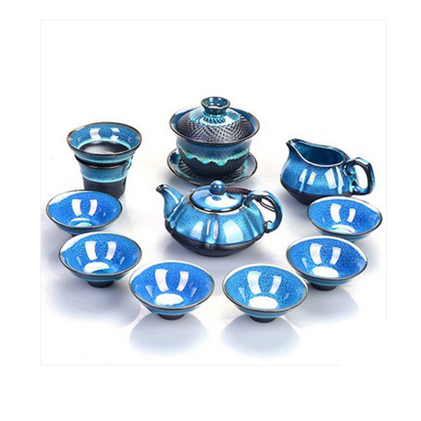5Cgo 543948003968 建盞兔毫鈞窯天目釉茶具套裝陶瓷居家辦公室功夫茶具泡茶茶杯茶壺茶碗茶洗套裝A款11件 HJT87000