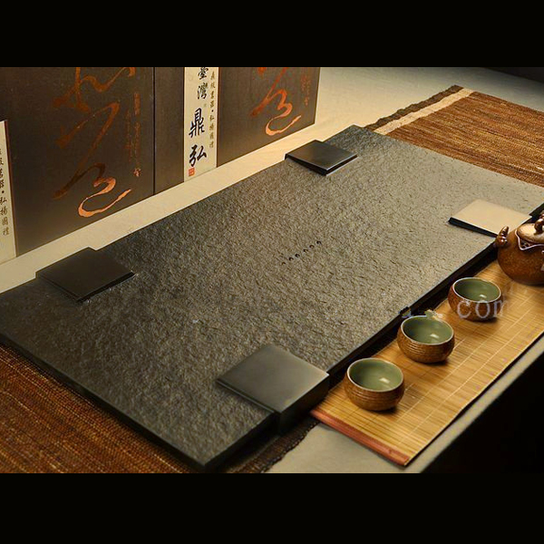 5Cgo 45020974037 天然烏金石茶盤大號整塊黑金茶盤茶海台高端茶壺茶杯茶具泡茶茶海茶臺茶道泡臺 60*30  HJT08400