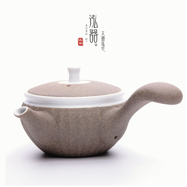5Cgo 534030974546 粗陶日式創意茶壺側把壺陶瓷茶杯茶壺手柄泡茶器防燙單壺大號功夫茶泡茶壺 HJT88000