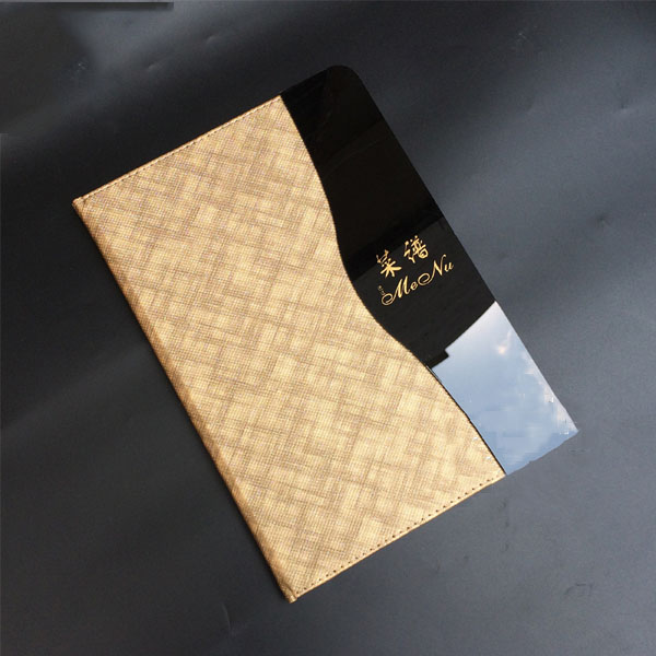 5Cgo 531176268462 高檔壓克力皮革活頁A4菜譜本8面16頁賬目本酒水夾價格表咖啡廳西餐廳多用途(2本) XMJ05000