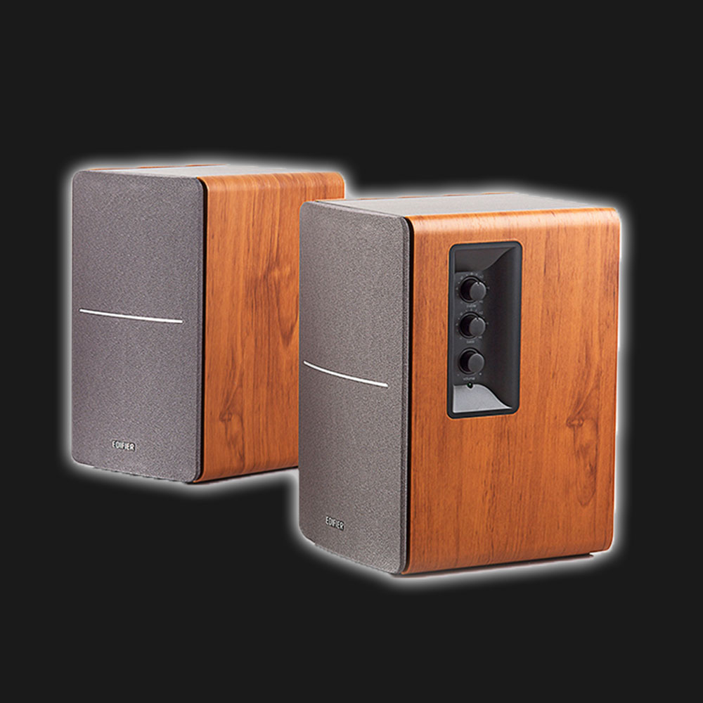 5Cgo 22449903847 漫步者 R1200TII 重低音多媒體電腦音箱 2.0 木質書架音響家庭劇院 PY95300