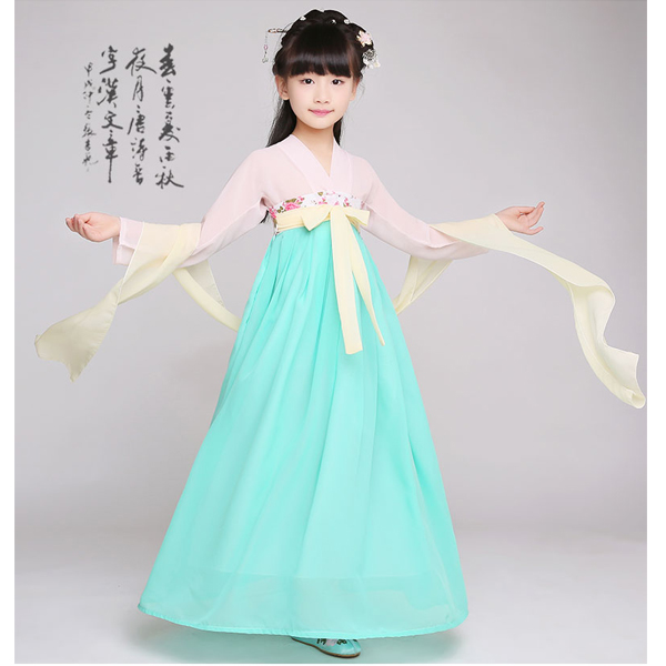 5Cgo 530150818424 兒童漢服襦裙春小孩古裝齊胸襦裙女童漢服兒童節古典舞蹈演出服   GSX99000
