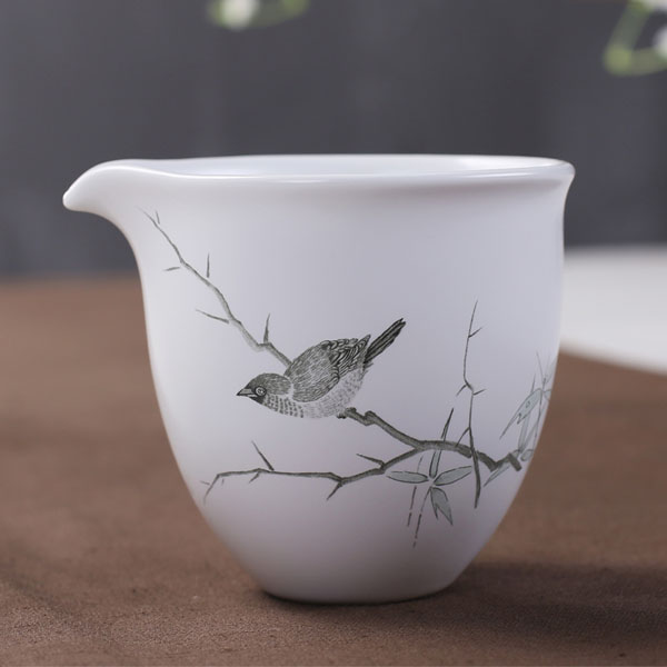5Cgo 523938141162 公道杯陶瓷茶壺茶杯茶盤茶具勻杯景德鎮貼花墨彩分茶器茶海功夫茶具單品零配件公杯 HJT53000
