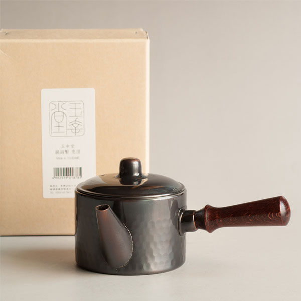 5Cgo 542420780778 小滿茶室茶壺茶杯茶盤茶具茶海日本原裝進口玉幸堂造純銅側把手急須茶壺紙盒包裝 HJT07300