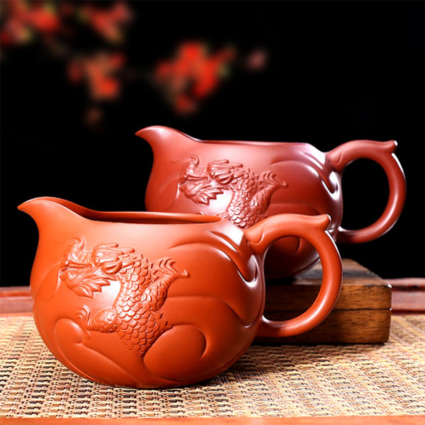 5Cgo 542107443754 宜興精品茶壺茶杯泡茶茶盤紫砂公道杯手工如意大號茶海功夫茶具朱泥大紅袍分茶器  HJT87000