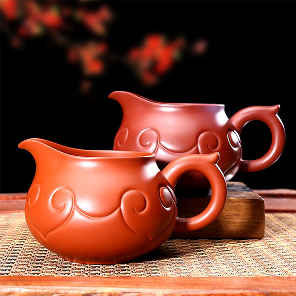 5Cgo 542150506039 宜興精品茶壺茶杯泡茶茶盤紫砂公道杯手工如意大號茶海功夫茶具朱泥大紅袍分茶器  HJT86000