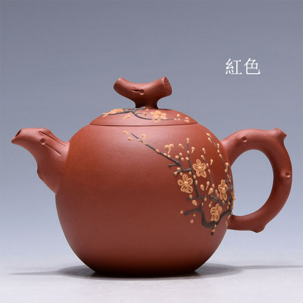5Cgo 521021240091 宜興原礦正品茶壺茶杯全手工茶具禮品段泥綠泥梅花一粒珠紫砂壺花貨茶壺  HJT96000