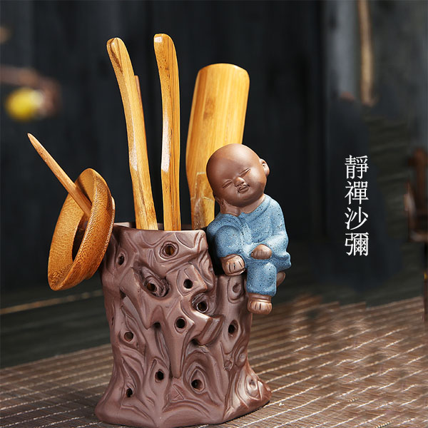 5Cgo 551459755836 創意黑檀木茶壺茶杯泡茶紫砂和尚茶藝茶道六君子套裝實木功夫茶具配件茶夾擺件  HJT85000