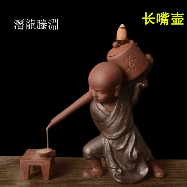 5Cgo 552848133034 長嘴壺茶壺茶杯創意倒流香爐紫砂香薰爐檀香沈香觀賞流雲家居茶室茶藝茶道藝術擺件 HJT98000