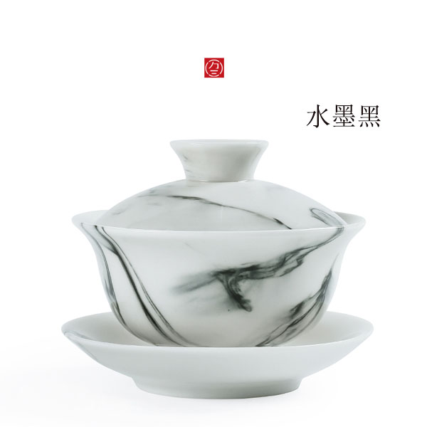 5Cgo 543538257240 萬三茶莊德化茶壺茶杯泡茶茶具白瓷手工功夫茶具大號泡茶碗三才碗玉瓷蓋碗茶杯  HJT53000