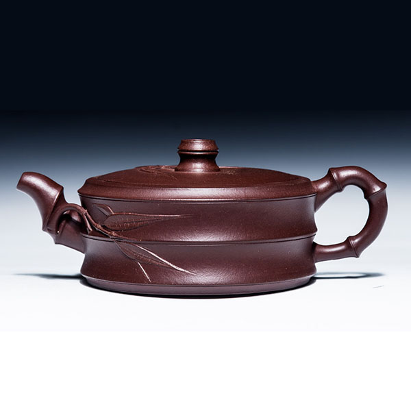 5Cgo 537563829530 宜興紫砂壺茶壺茶杯泡茶茶具原礦名家全手工套裝純手工茶壺功夫茶具紫泥扁竹段壺 HJT82100