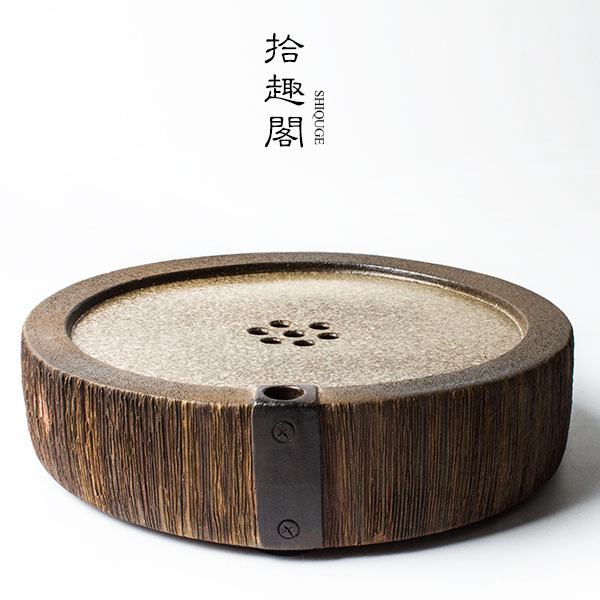 5Cgo 535448359811  純手工粗陶茶壺茶杯泡茶茶具茶海壺承養壺墊仿古乾泡台陶瓷乾泡盤功夫茶道蓄水養壺茶盤  HJT98000