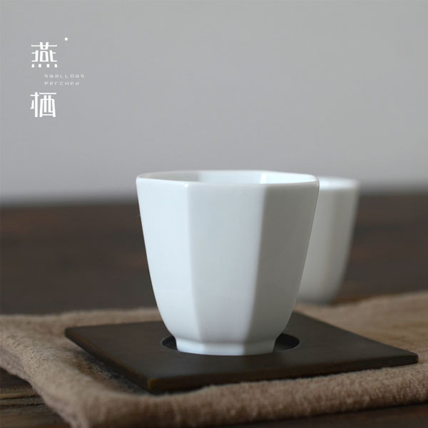 5Cgo 538818009748 景德鎮手工茶壺茶杯泡茶茶玩白瓷功夫茶杯仿古甜白釉八菱杯八角杯薄胎主人杯品茗杯六個一組 HJT86100