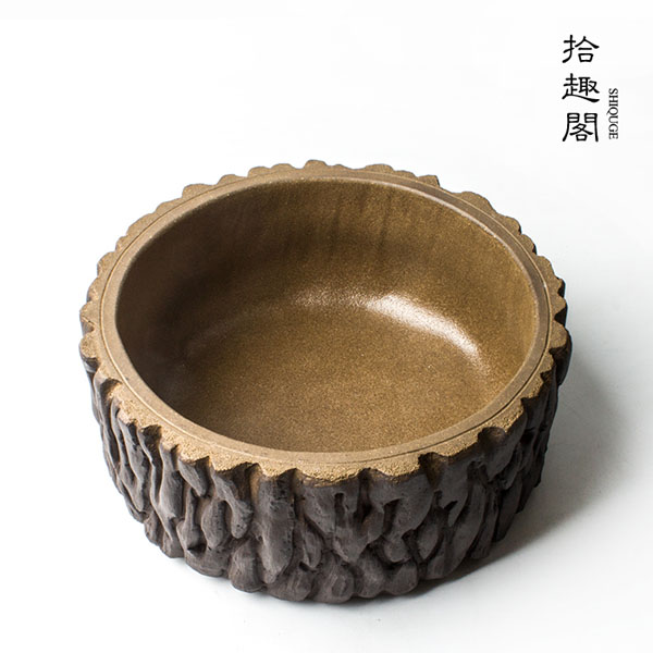 5Cgo 550084777290 複古手工粗陶茶壺茶杯泡茶茶具茶洗陶瓷茶渣桶水洗杯洗大號花盆創意造型水盆建水  HJT99000