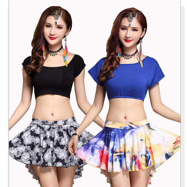 5Cgo 553220810382  肚皮舞練功服新款夏季服裝成人女短裙練習演出秋冬套裝 两件套   GSX88000