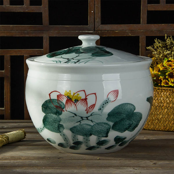 5Cgo 530461548835 新品景德鎮陶瓷廚房五穀雜糧20斤米缸米桶腌菜腌雞蛋面缸存錢罐儲物罐手繪  HJT84100