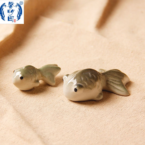 5Cgo 555121838890 大埔馨明園陶瓷茶寵茶道泡茶陶瓷雙魚瓷寵茶寵減壓陶瓷魚缸伴侶漂浮陶瓷一對  HJT51000