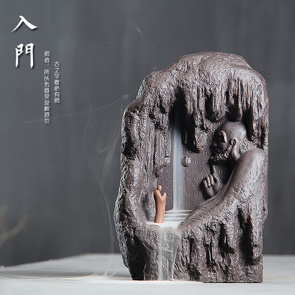 5Cgo 554035353365 入門陶瓷香薰爐茶壺茶杯泡茶茶海禅意紫砂倒流香爐高山流水觀賞客廳居室創意擺件  HJT89000
