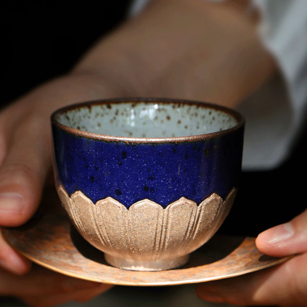 5Cgo 541485299757 陶茶杯粗陶茶杯茶壺茶碗泡茶功夫茶大號陶瓷孔雀藍窯變釉個人杯主人杯品茗品茶杯子 HJT02100