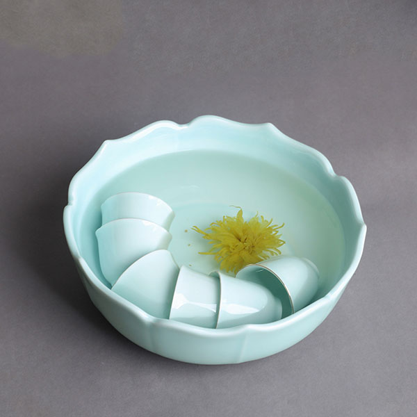 5Cgo 556315658304 青瓷大號蓮花建水定窯大茶洗茶壺茶杯茶海泡茶陶瓷加厚粉青花瓣水洗杯洗渣鬥水盂  HJT29000