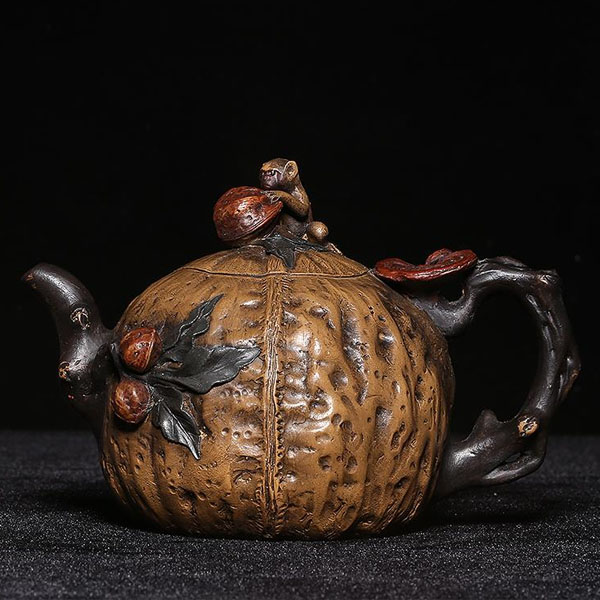 5Cgo 544098267164 台灣回流老紫砂壺名家茶壺茶杯茶海泡茶茶海真品全手工制作古典收藏居家核桃壺  HJT08300