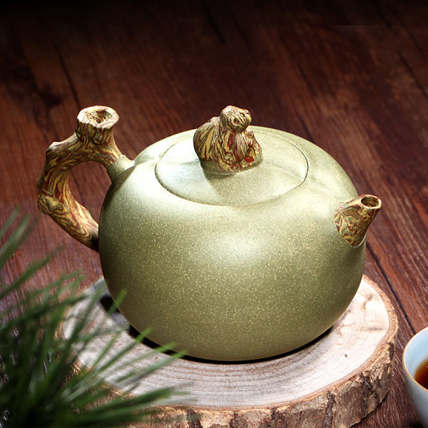 5Cgo 543754332090 陶源宜興李曉璐純全手工茶壺茶杯泡茶茶海茶玩茶寵紫砂壺珍稀老青段靈猴獻瑞壺  HJT08500