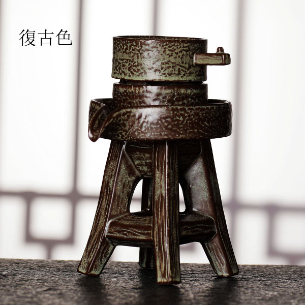5Cgo 556521278336 陶瓷茶漏鬥粗陶石磨茶濾茶壺茶杯泡茶茶海網個性茶葉過濾器複古創意漏茶器茶具配件 HJT64000