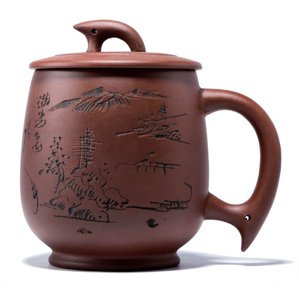 5Cgo 559076507597 純手工紫砂杯大容量宜興紫砂茶壺茶杯泡茶茶海杯帶蓋個人杯辦公室泡茶老板杯茶具  HJT81100