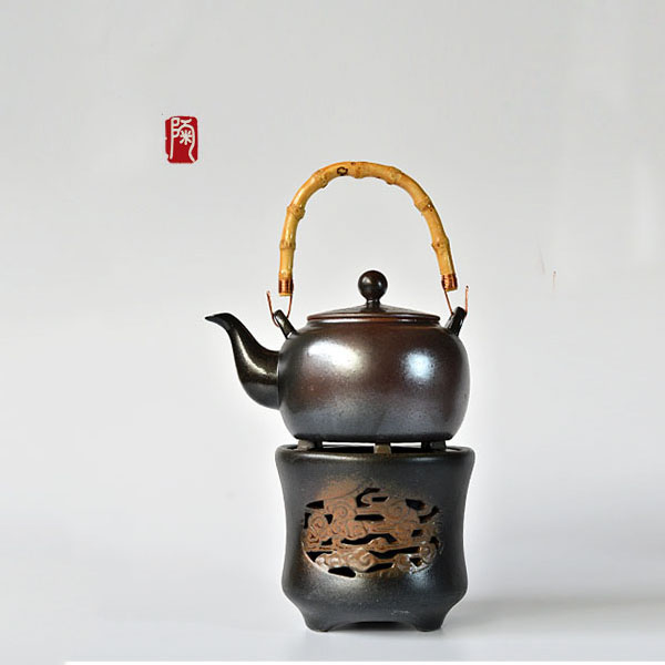 5Cgo 521343873963 柴燒日式手工粗陶煮茶壺提梁壺茶壺茶杯泡茶茶海茶玩功夫茶創意茶道煮茶爐酒精爐子 HJT85100