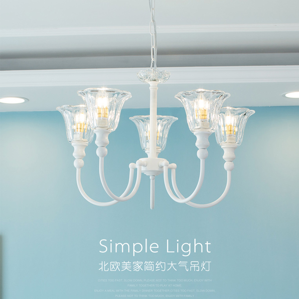 5Cgo 41521105482 客廳吊燈現代簡約鐵藝臥室吊燈臥室衣帽間服裝店led燈具北歐風時尚吸頂吊燈-5頭 HM99400