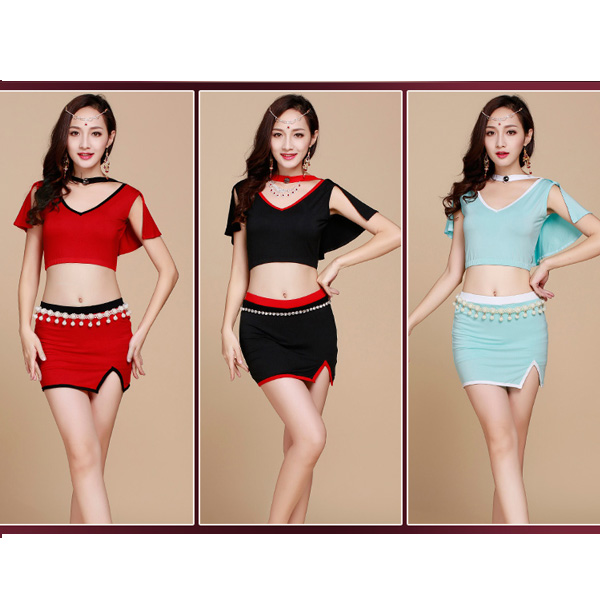 5Cgo 538733971819 飛魅肚皮舞練功服套裝裙子新款 莫代爾肚皮舞服裝披肩款短裙 套裝  GSX29000