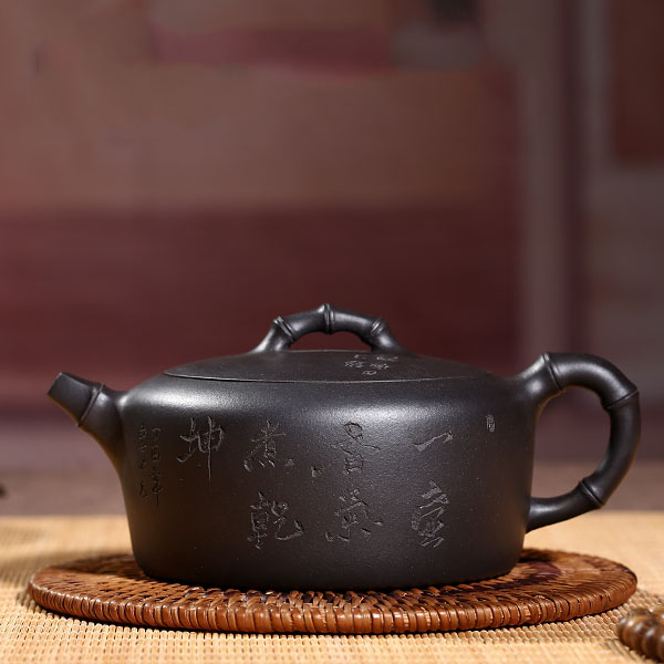5Cgo 542364604690 玖砂宜興紫砂壺名家全手工純茶壺茶壺茶杯功夫茶茶海高工倪老師親制老黑泥清風竹影  HJT99700