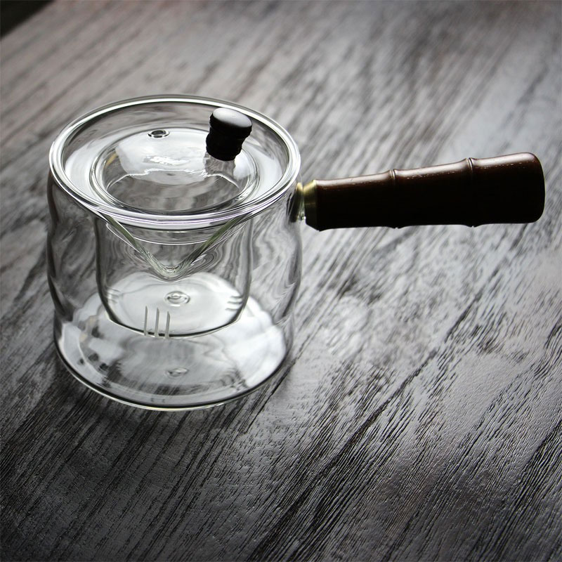 5Cgo 564542752962 玻璃茶壺加厚側把耐熱小青柑煮茶器家用電陶爐功夫茶具泡茶器耐高溫套裝可另購茶具 QYM86000 