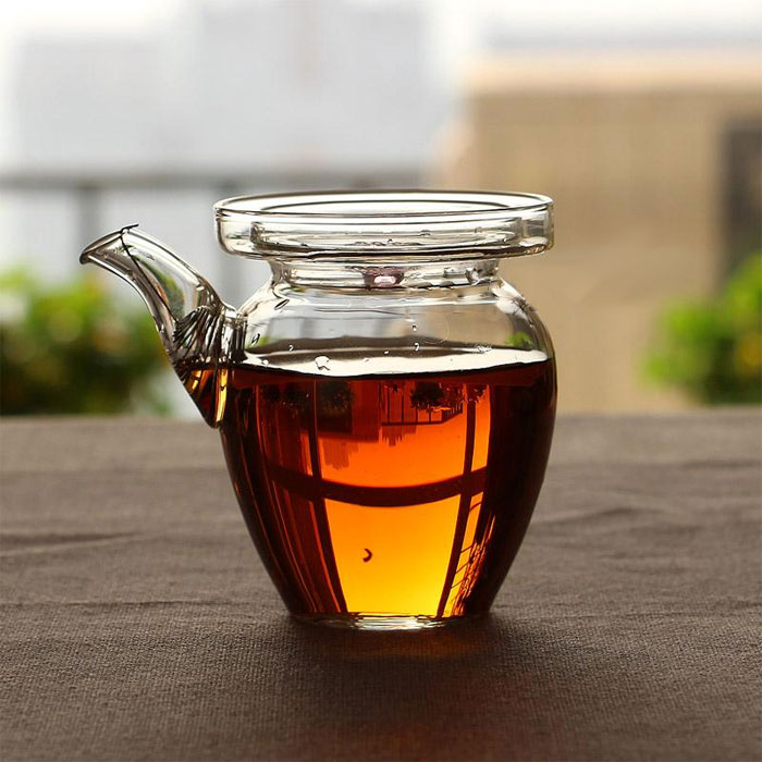 5Cgo 563586570714 鴻宇杯歐式耐熱玻璃茶壺耐高溫家用迷妳紅茶帶蓋過濾小號功夫茶具手抓壺高硼硅玻璃 QYM88000