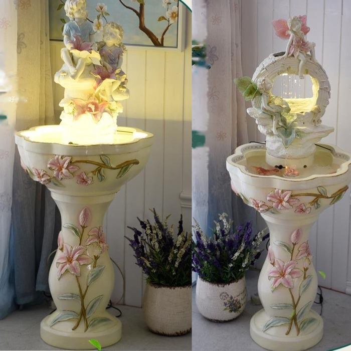 5Cgo 552050106339 新婚閨蜜結婚禮物大型噴泉流水擺設風水輪擺件喬遷新居禮品客廳居家裝飾品精靈天使情侶 AGL00010