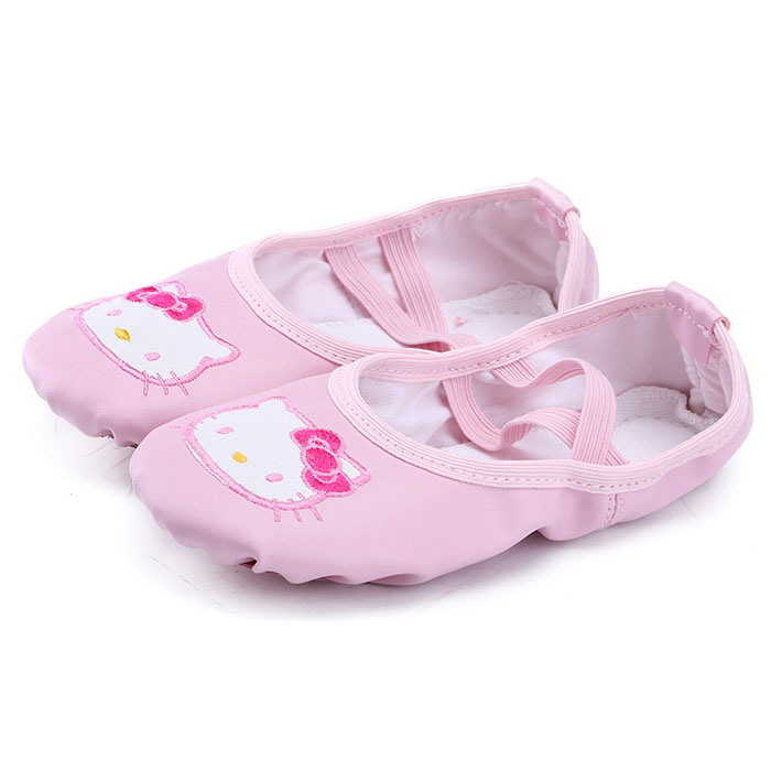 5Cgo 560744135380 兒童舞蹈鞋女童軟底可愛PU皮粉色貓咪貓爪鞋透氣幼兒演出練功芭蕾舞鞋 HJT22000