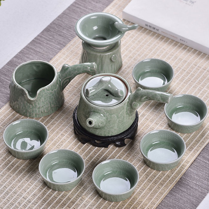 5Cgo 530181392847 功夫茶具套裝陶瓷哥窯家用簡約茶碗冰裂釉整套汝窯功夫茶杯泡茶壺辦公室送禮  QYM63000
