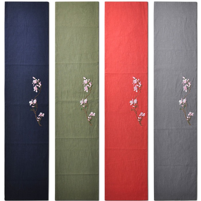 5Cgo 541482443401 手工棉麻布藝茶席中國風玉蘭花刺繡茶席乾泡桌旗香席布墊桌墊功夫茶具可配杯墊茶具 AGL85000