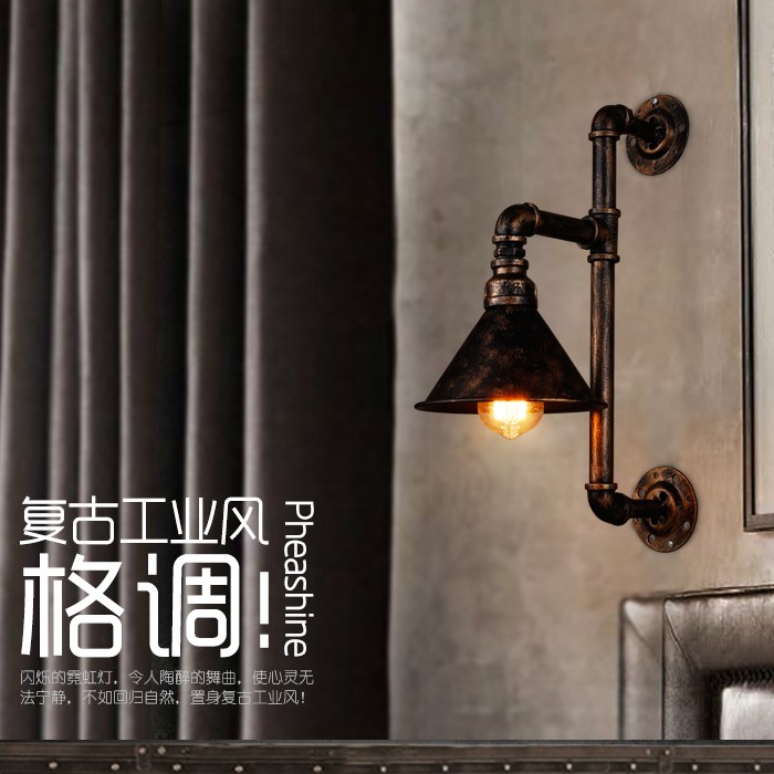 5Cgo 522643026946 複古懷舊客廳走廊陽台簡約創意燈飾美式工業風裝飾酒吧工程水管壁燈燈具LWY86100