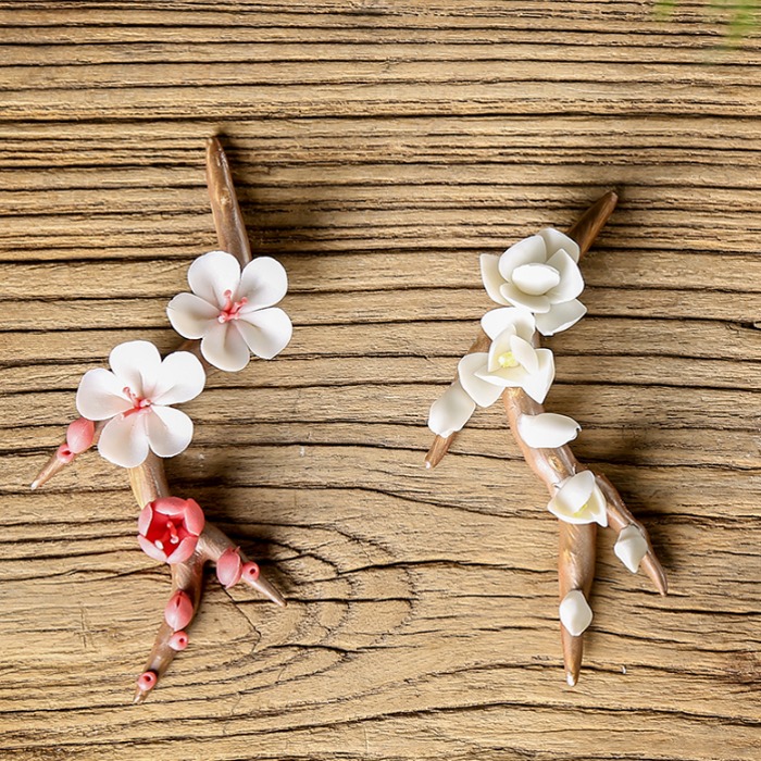 5Cgo 564155489193 手工陶瓷花梅花玉蘭花花朵茶寵小清新茶玩茶道茶盤茶桌茶席配件精品工藝品裝飾品 AGL53000