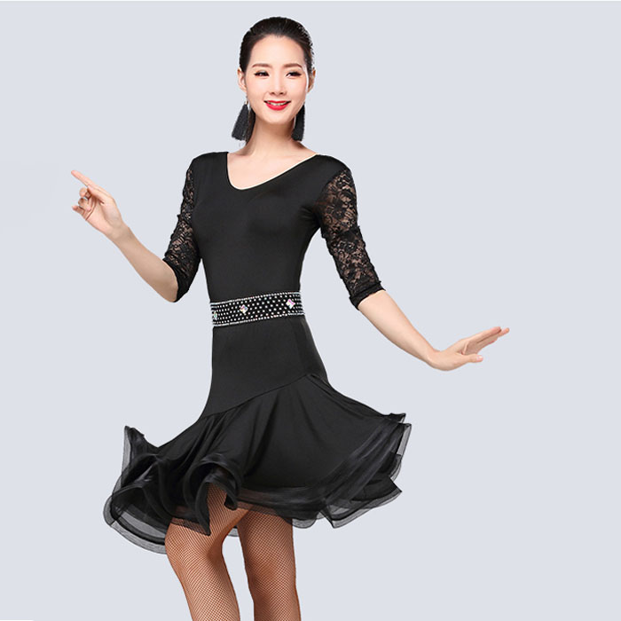 5Cgo 548088221961 拉丁舞服裝套裝成人女演出服春季新款2018拉丁舞恰恰舞摩登舞廣場舞服裝魚尾裙 HJT85100