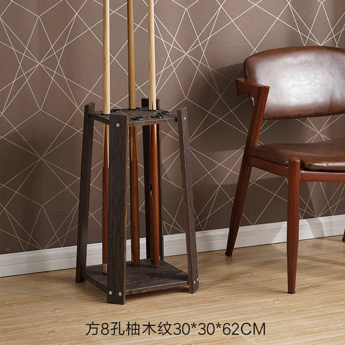 5Cgo 565436440253 台球桿展示架桌球壁掛展示架落地支桿架桌球用品高檔木質展示架多用途-方形8孔 XMJ76000