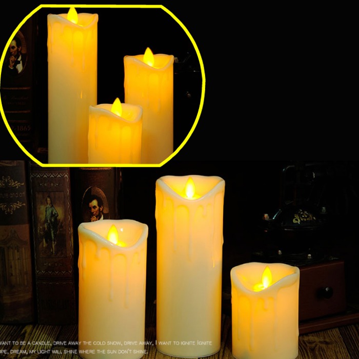 5Cgo 542610425494 塑料流淚融化狀搖擺燈芯晃動仿真火苗led電子蠟燭燈家居裝飾仿真蠟燭酒吧放外照明餐桌咖啡廳-裝電池款 AGL03000