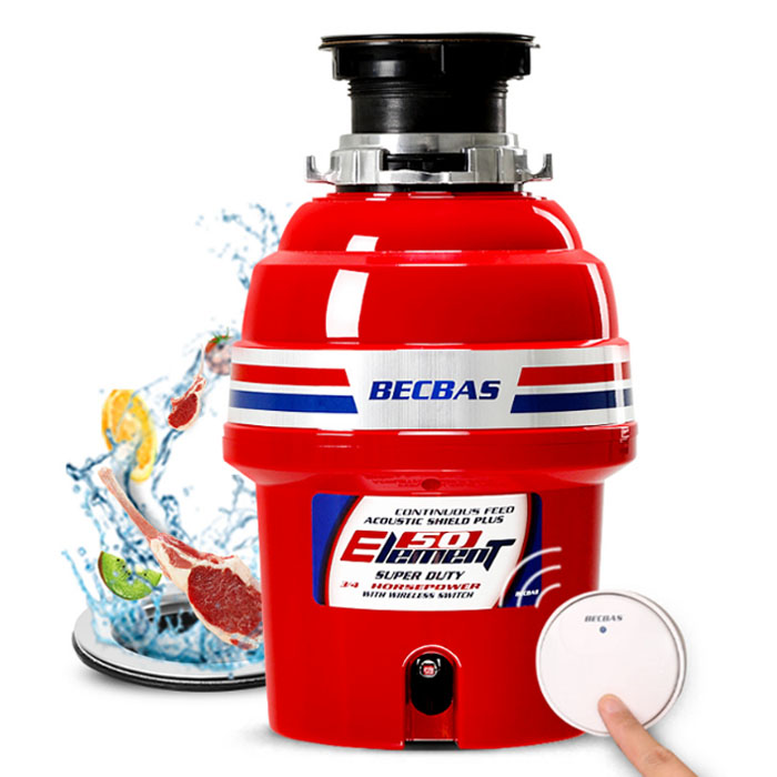 5Cgo 544661558638 貝克巴斯E50家用廚房食物垃圾處理器 廚余粉碎機 遙控開關全自動-220V電用 XMJ99020