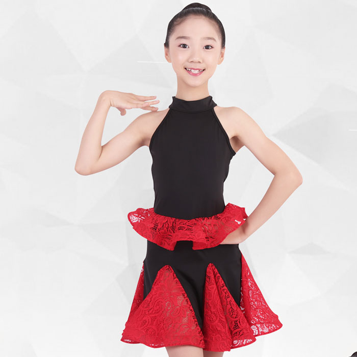 5Cgo 572496263074 新款夏季拉丁舞服裝兒童女孩拉丁舞裙專業標准比賽服女比賽服練功服少兒表演服 HJT67000