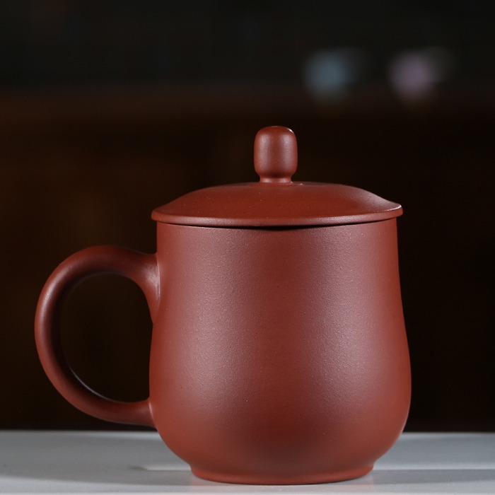 5Cgo 558605628059 紫砂杯茶杯泡茶水杯馬克杯宜興紅泥壺辦公室小資泡烏龍茶鐵觀音長輩禮品素雅款 AGL82100